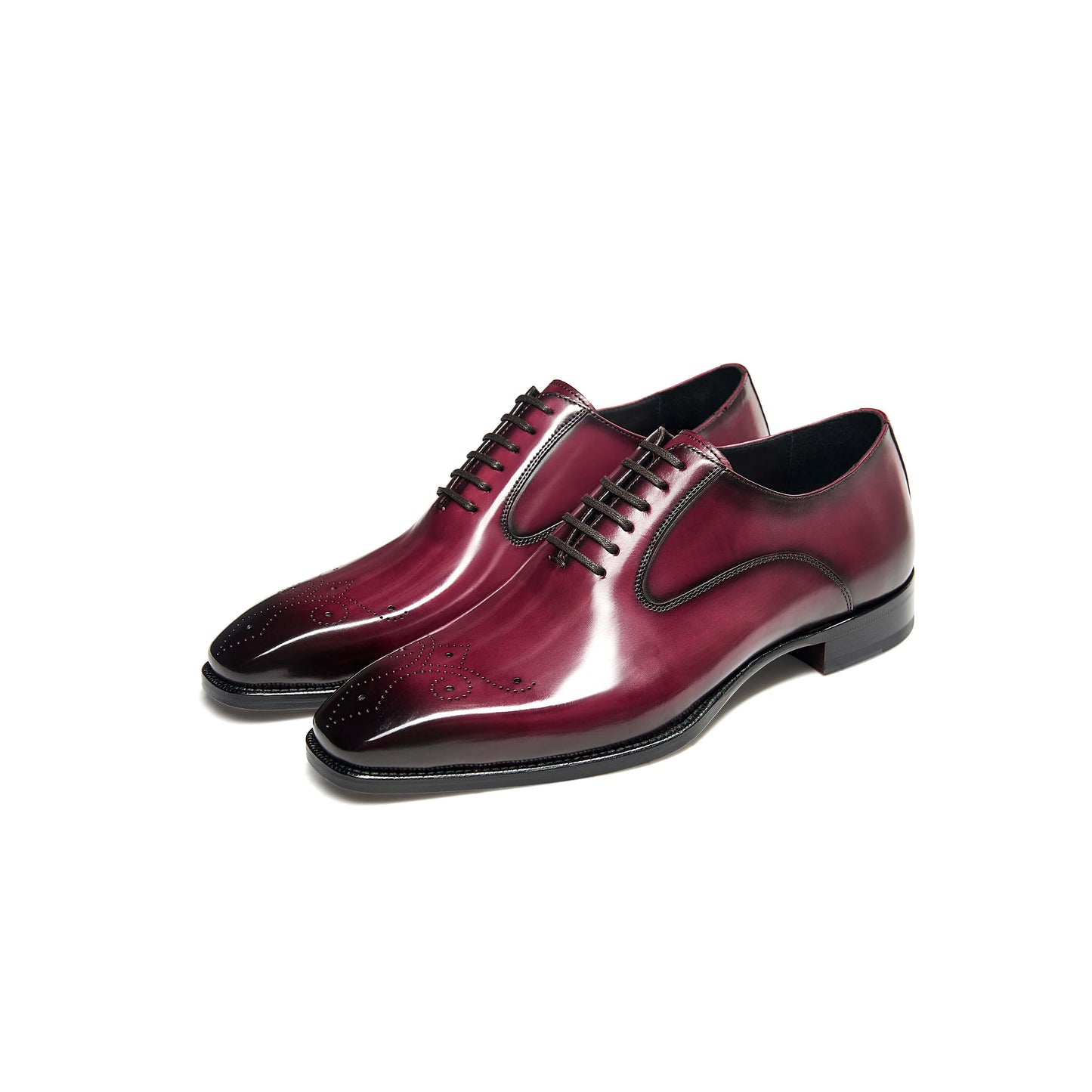 Hetschke Wingtip Formal Maroon Calf Oxfords